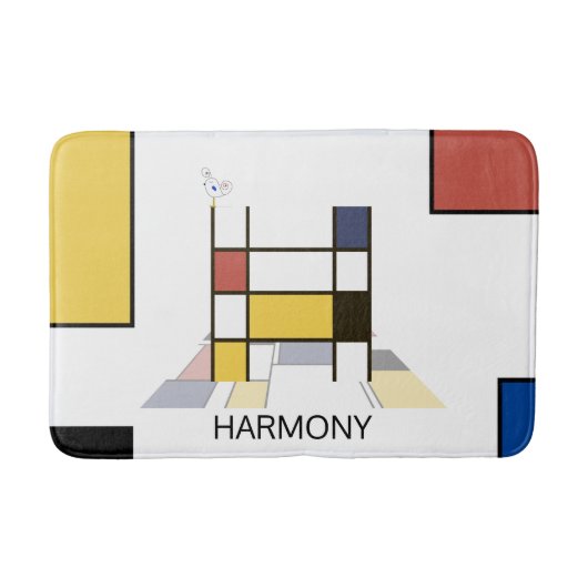 Unglaubliche Neoplastik Art Monogramm. Buchstabe H Badematte (Vorderseite)