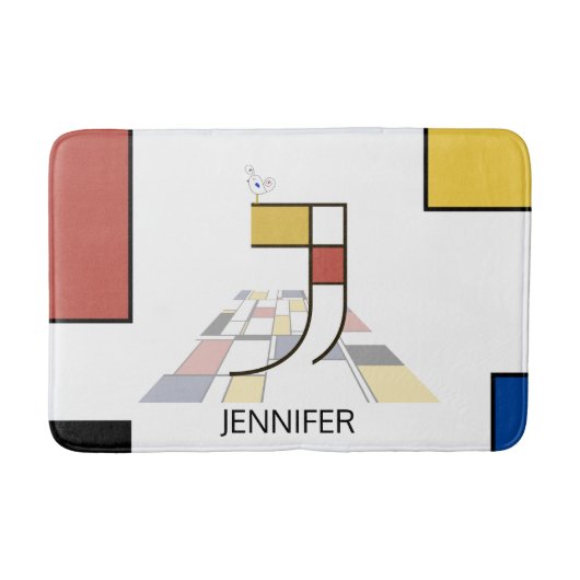 Unglaubliche Neoplastik Art Monogramm. Buchstabe J Badematte (Vorderseite)