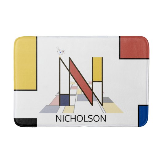 Unglaubliche Neoplastik Art Monogramm. Buchstabe N Badematte (Vorderseite)