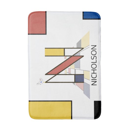 Unglaubliche Neoplastik Art Monogramm. Buchstabe N Badematte (Vorderseite Vertikal)