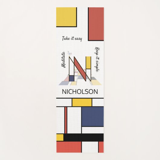 Unglaubliche Neoplastik Art Monogramm. Buchstabe N Yogamatte (Vorderseite)