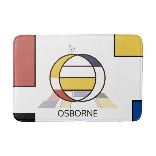 Unglaubliche Neoplastik Art Monogramm. Buchstabe O Badematte (Vorderseite)