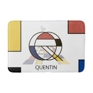 Unglaubliche Neoplastik Art Monogramm. Buchstabe Q Badematte