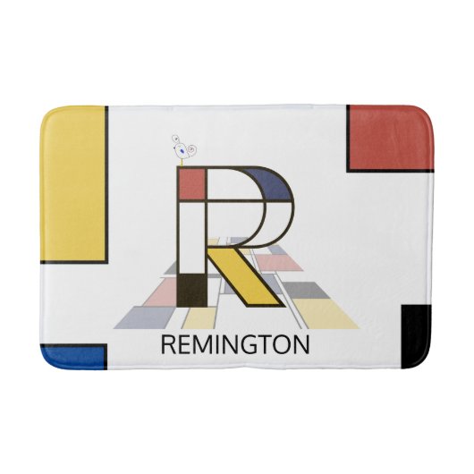 Unglaubliche Neoplastik Art Monogramm. Buchstabe R Badematte (Vorderseite)