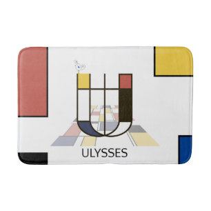Unglaubliche Neoplastik Art Monogramm. Buchstabe U Badematte
