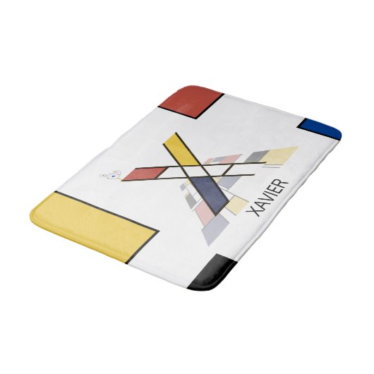 Unglaubliche Neoplastik Art Monogramm. Buchstabe X Badematte (Schrägansicht)