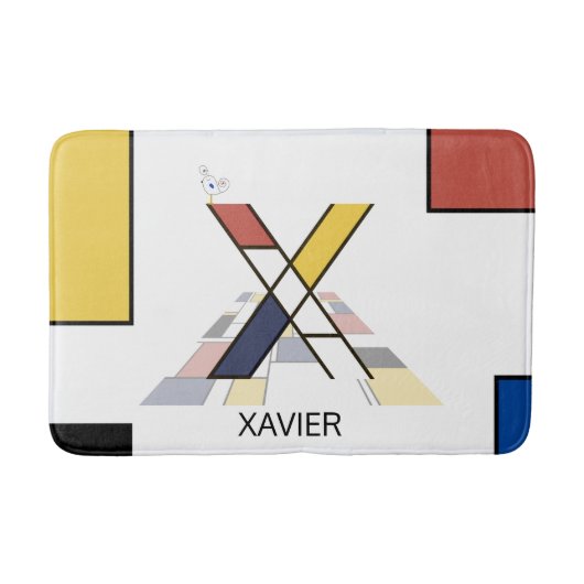 Unglaubliche Neoplastik Art Monogramm. Buchstabe X Badematte (Vorderseite)