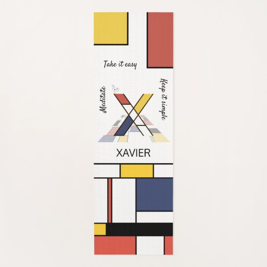 Unglaubliche Neoplastik Art Monogramm. Buchstabe X Yogamatte (Vorderseite)