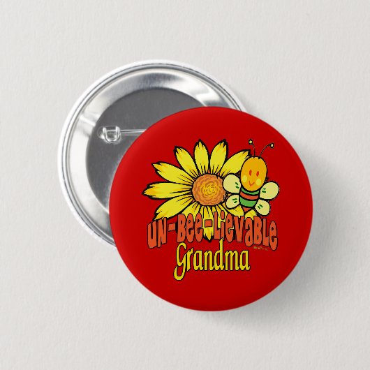 Unglaubliche Oma Sonnenblumen Button (Vorne & Hinten)