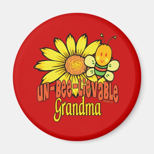 Unglaubliche Oma Sonnenblumen Magnet (Vorne)