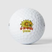 Unglaubliche Oma Sonnenblumen und Bienen Golfball (Vorderseite)