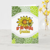 Unglaubliche Oma Sonnenblumen und Bienen Karte (Gelbe Blume)