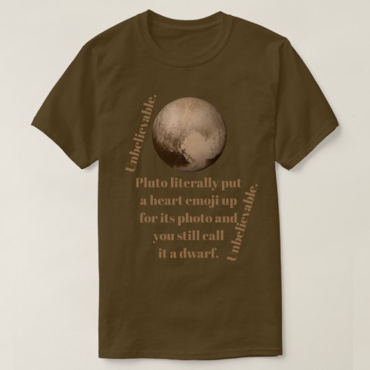 Unglaubliche Pluto-Tatsachen T-Shirt (Design vorne)