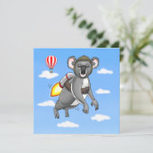 Unglaubliche Rakete Koala Karte (Stehend Vorderseite)