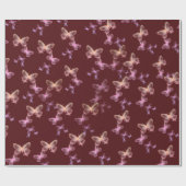Unglaubliche Schmetterlinge auf dem Maroon Geschenkpapier (Flach)