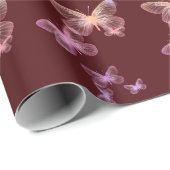 Unglaubliche Schmetterlinge auf dem Maroon Geschenkpapier (Rolleneckpunkt)