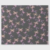 Unglaubliche Schmetterlinge auf Grau Geschenkpapier (Flach)