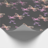 Unglaubliche Schmetterlinge auf Grau Geschenkpapier (Ecke)