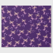 Unglaubliche Schmetterlinge auf Lila Geschenkpapier (Flach)