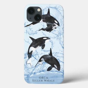 Unglaubliche Schwarz-Weiß-Wasserfarben-Orcas Case-Mate iPhone Hülle