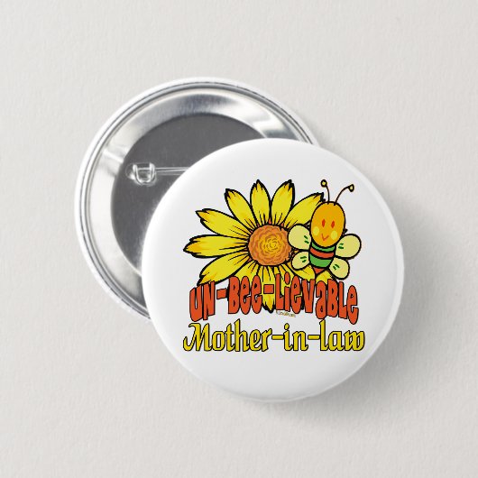 Unglaubliche Schwiegermutter Sonnenblumen Button (Vorne & Hinten)
