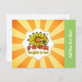 Unglaubliche Schwiegertochter Sonnenblumen und Bie Postkarte (Vorne/Hinten)