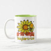 Unglaubliche Schwiegertochter Sonnenblumen und Bie Zweifarbige Tasse (Links)