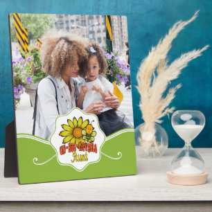 Unglaubliche Tante Sonnenblumen und Bienen Fotoplatte