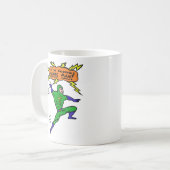 Unglaubliche Tenure Man Superhero Cartoon Comic Sp Kaffeetasse (Vorderseite Links)