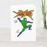 Unglaubliche Tenure Man Superhero Cartoon Comic Sp