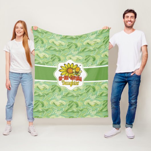 Unglaubliche Tochter Sonnenblumen und Bienen Fleecedecke (Beispiel)