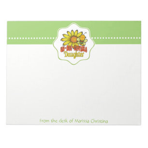 Unglaubliche Tochter Sonnenblumen und Bienen Notizblock