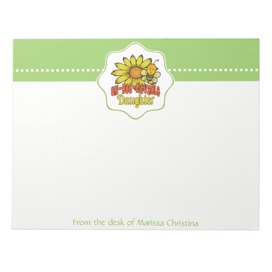 Unglaubliche Tochter Sonnenblumen und Bienen Notizblock (Vorderseite)