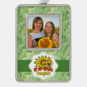 Unglaubliche Tochter Sonnenblumen und Bienen Rahmen-Ornament Silber (Vorderseite)