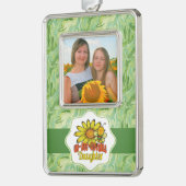 Unglaubliche Tochter Sonnenblumen und Bienen Rahmen-Ornament Silber (Links)