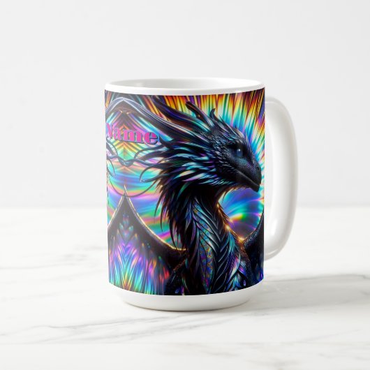 Unglaublicher Drache mit lebendigem Hintergrund Kaffeetasse (VorderseiteRechts)