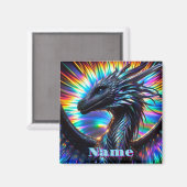 Unglaublicher Drache mit lebendigem Hintergrund Magnet (Vorderseite/Rückseite)