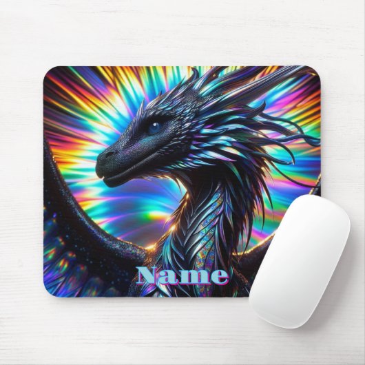 Unglaublicher Drache mit lebendigem Hintergrund Mousepad (Mit Mouse)