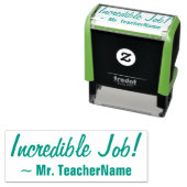 "Unglaublicher Job!" + Teacher's Name Rubber Brief Permastempel (Beispiel)