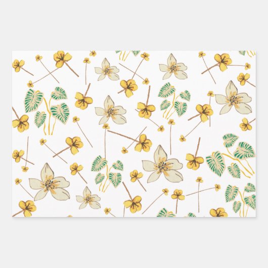 Unglaubliches Design farbenfroh blühend und rosa Geschenkpapier Set (Vorderseite 2)