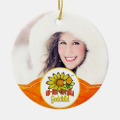 Unglaubliches Godchild Sonnenblumen und Bienen Keramik Ornament (Vorne)