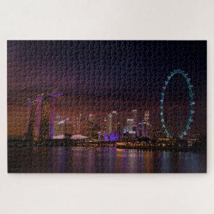 Unglaubliches Singapur nachts Puzzle