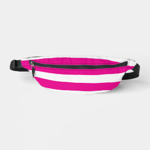 Ungleichmäßige Streifen in Magenta und Weiß Bauchtasche