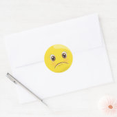 Unglücklich/traurig gelbe Emoji-Sticker Runder Aufkleber (Umschlag)