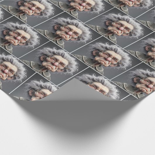 Unglückliche Alte Ladenkarikatur Geschenkpapier (Ecke)