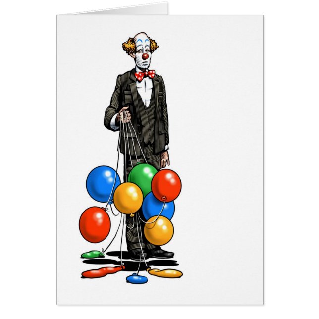 Unglückliche Clown-Karte (Vorne)