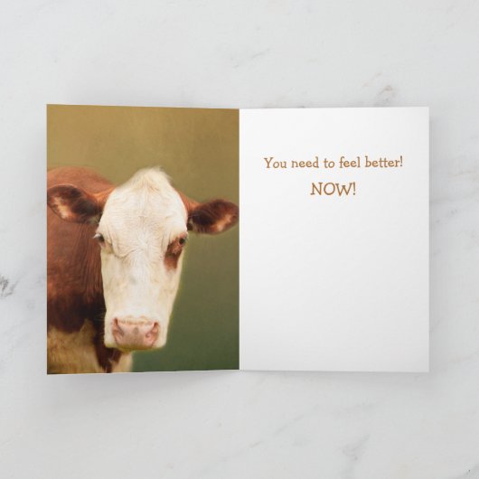 Unglückliche Kuh wird gut Karte (Innenseite)