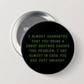 Unglücklicher billiger bastard button (Vorne & Hinten)