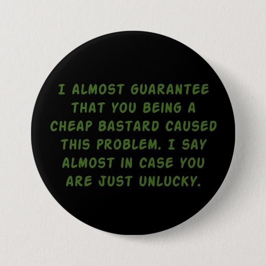 Unglücklicher billiger bastard button (Vorderseite)