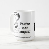 Unglücklicher Denker Lustiger Becher Kaffeetasse (Vorderseite Links)